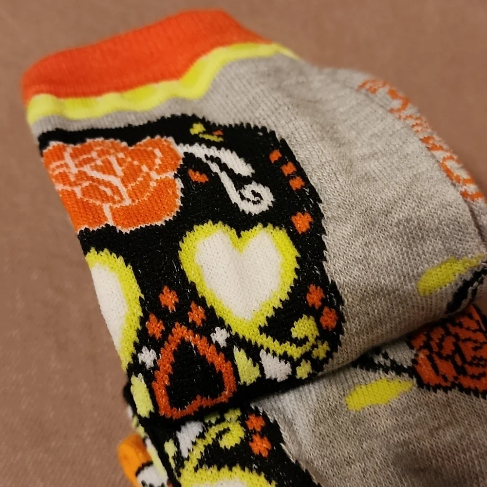 Betsey Johnson Halloween Sugar Skull Crew Socks